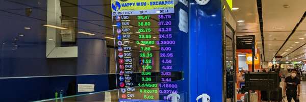 Happy Rich Currency Exchange at BKK airport in Bangkok, Thailand