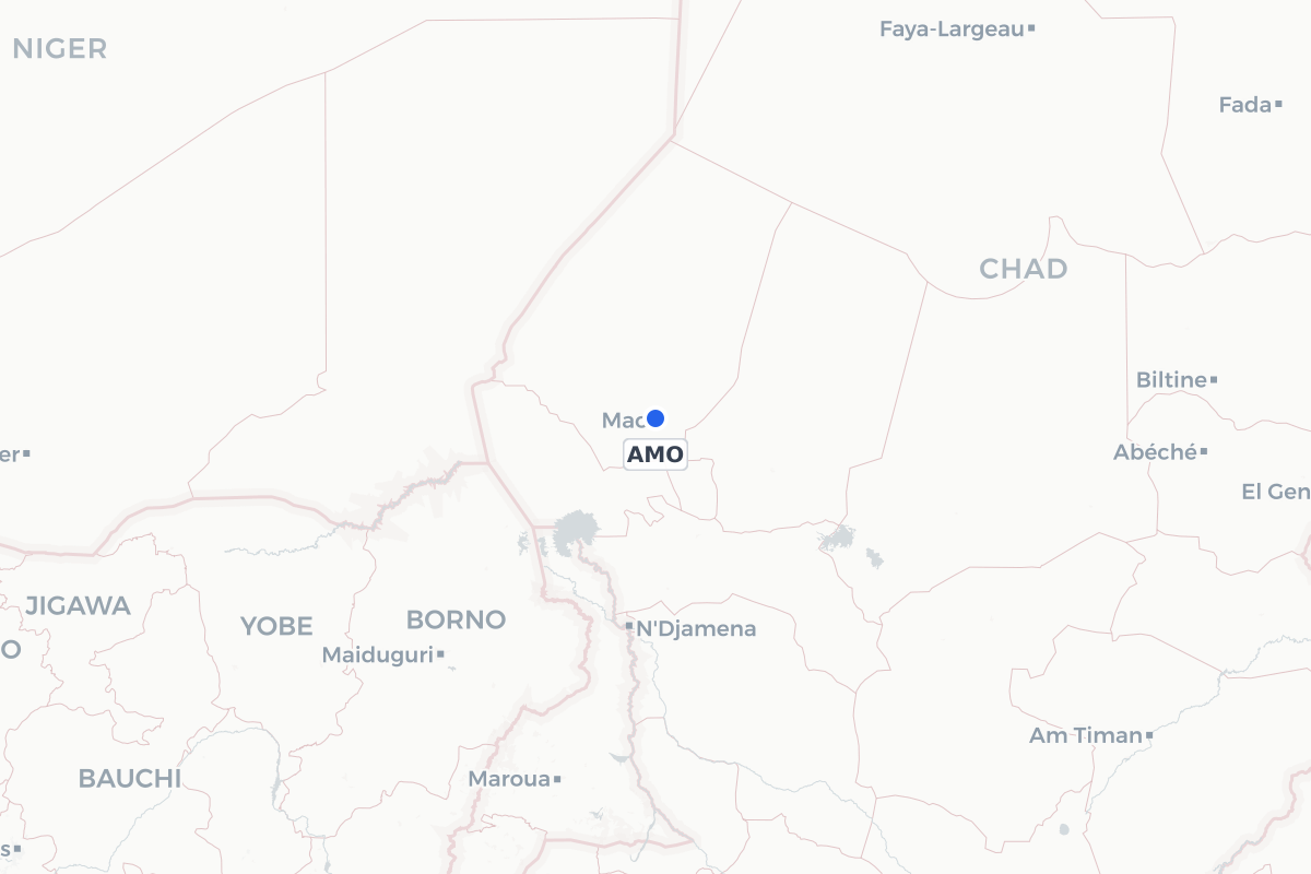 Map showing the location of Mao Airport
