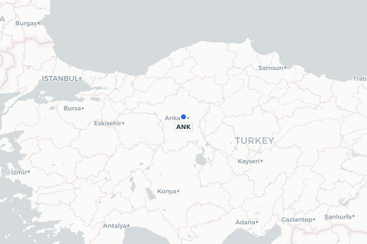 Map showing the location of Etimesgut Air Base