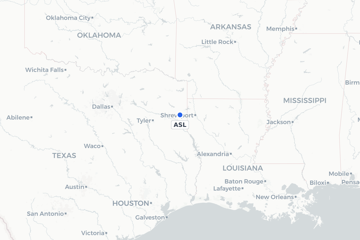 Map showing the location of Harrison County Airport