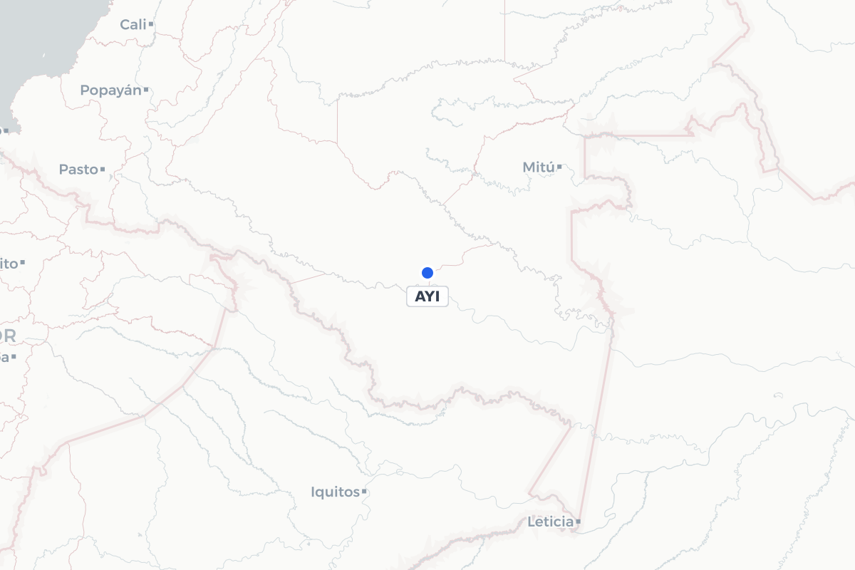 Map showing the location of Yari Airport