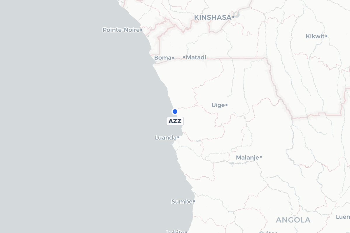 Map showing the location of Ambriz Airport