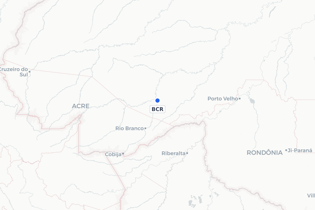 Map showing the location of Novo Campo Airport