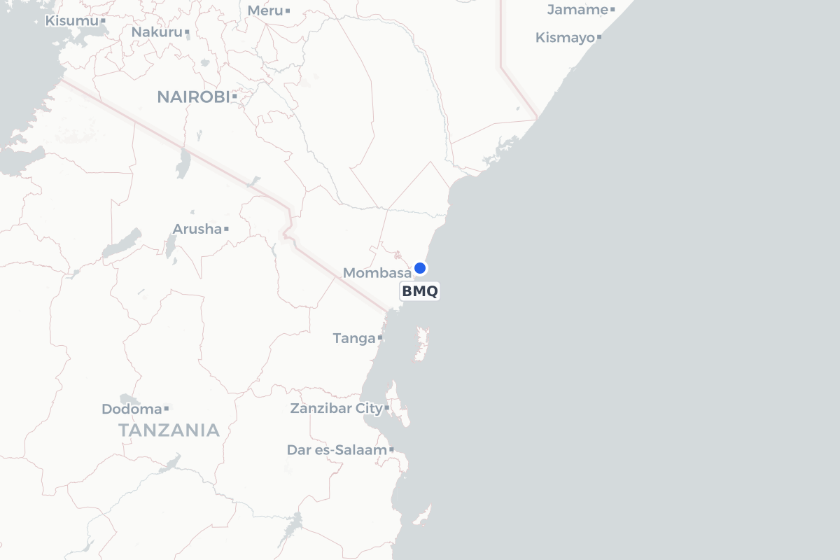 Map showing the location of Bamburi Airport