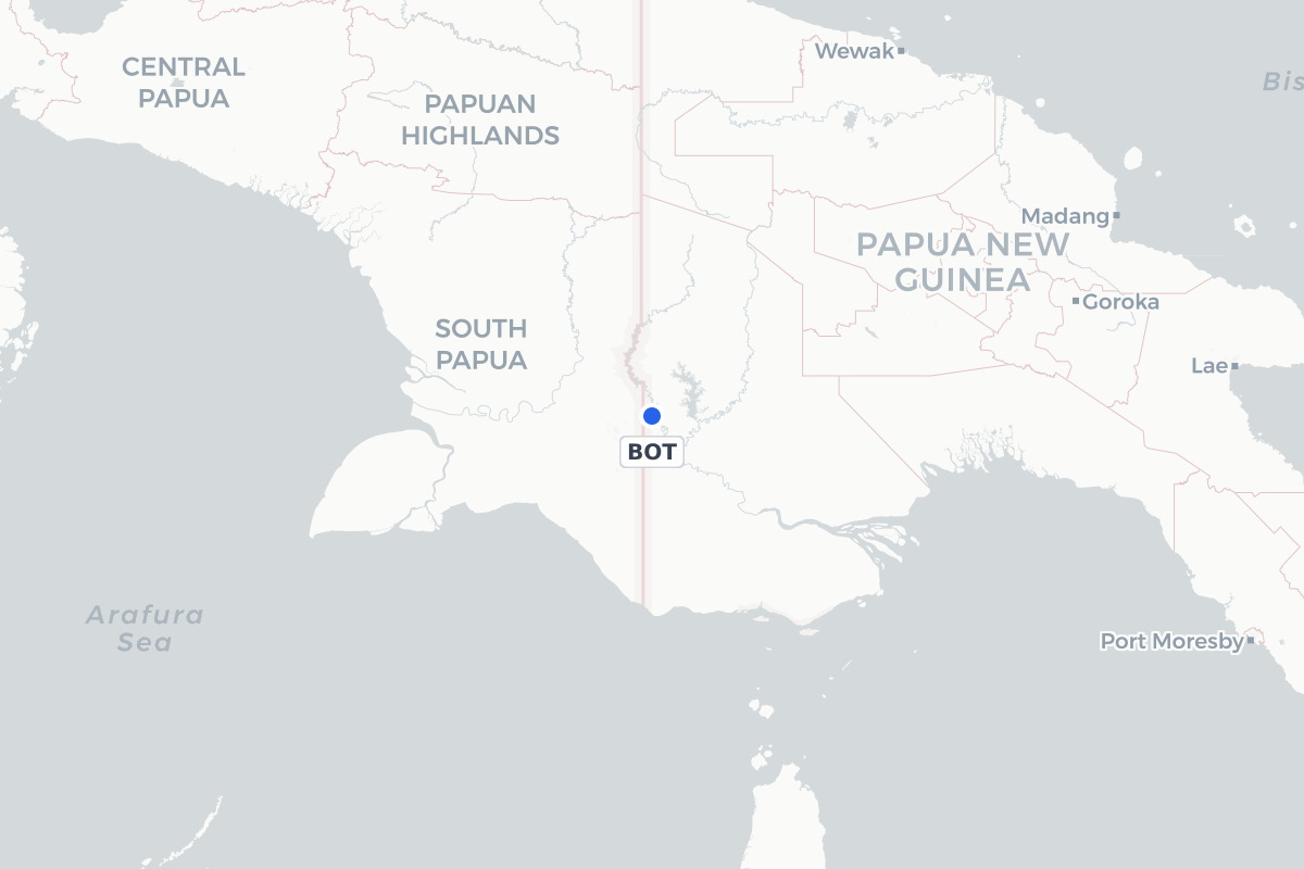 Map showing the location of Bosset Airport