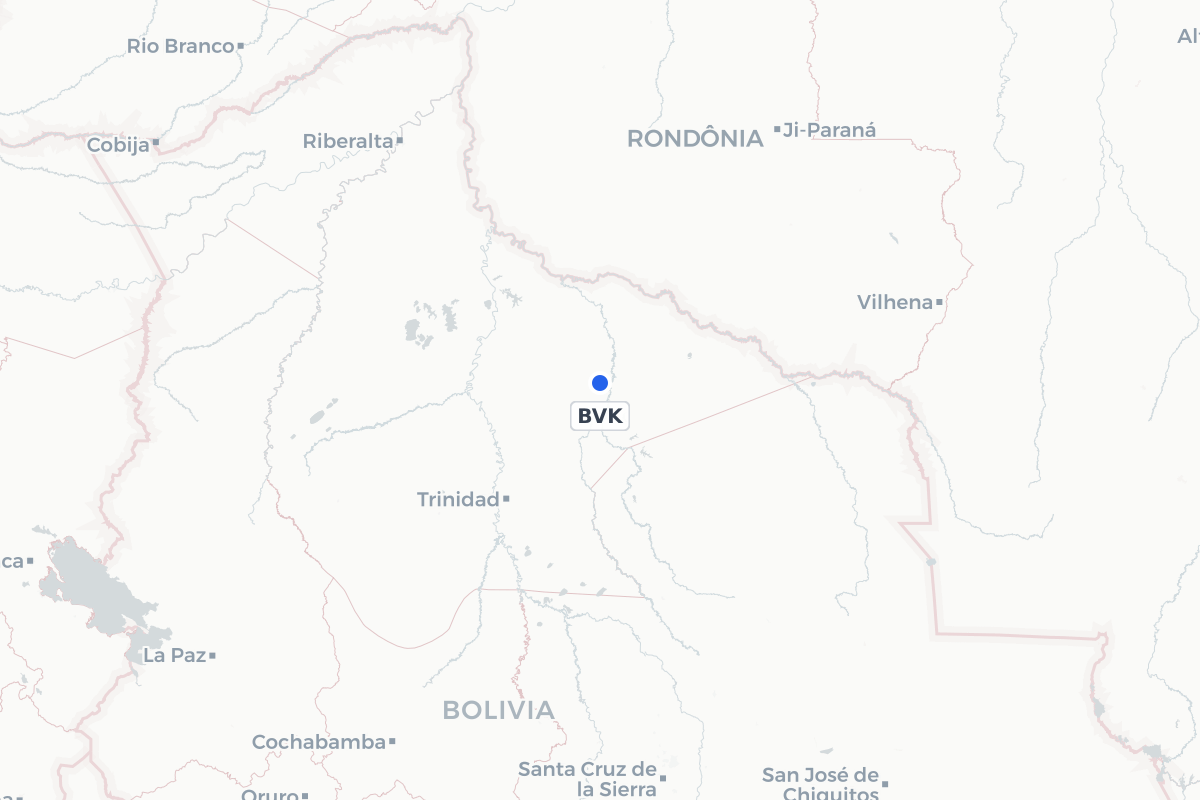 Map showing the location of Huacaraje Airport