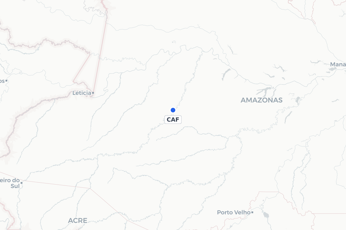 Map showing the location of Carauari Airport