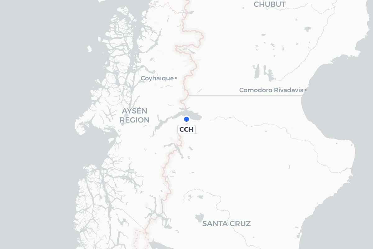 Map showing the location of Chile Chico Airport