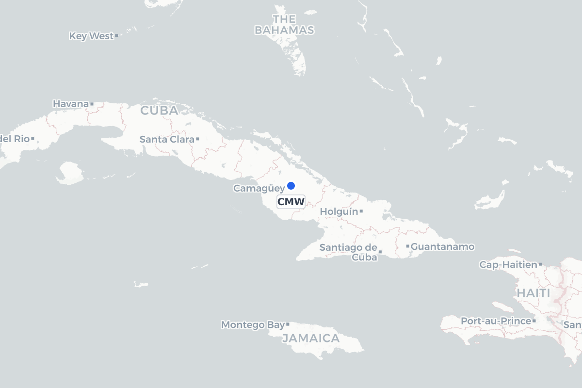 Map showing the location of Ignacio Agramonte International Airport