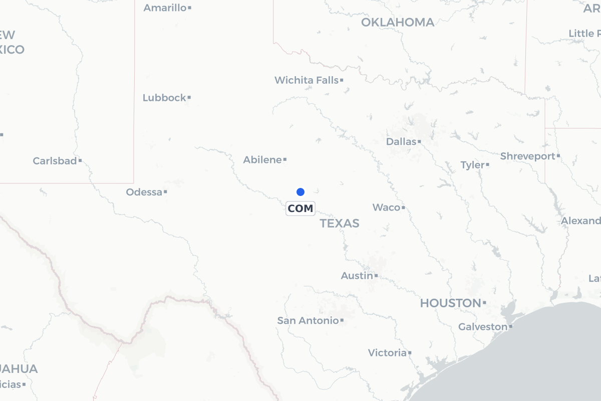 Map showing the location of Coleman Municipal Airport