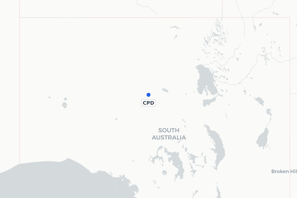 Map showing the location of Coober Pedy Airport
