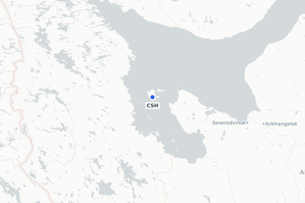 Map showing the location of Solovki Airport