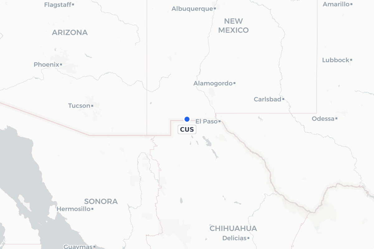 Map showing the location of Columbus Airport