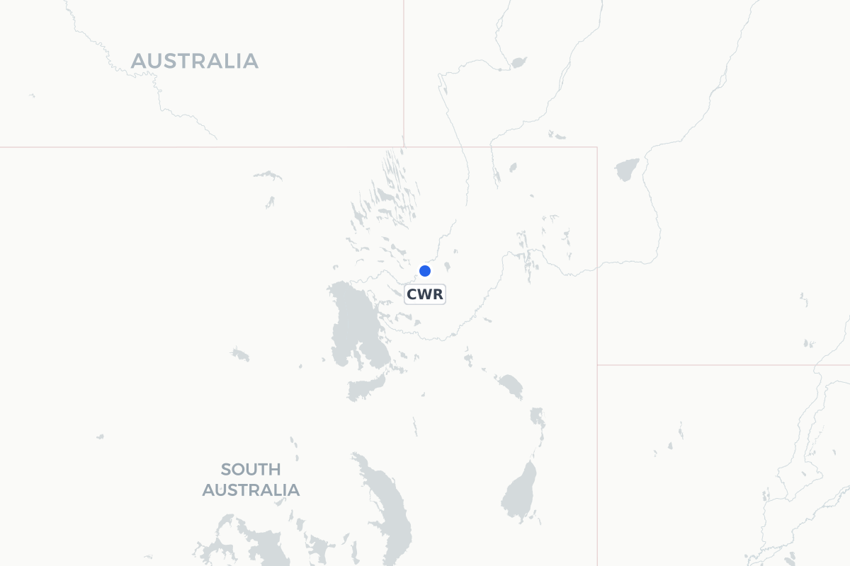 Map showing the location of Cowarie Airport