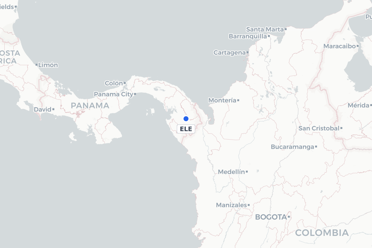 Map showing the location of EL Real Airport