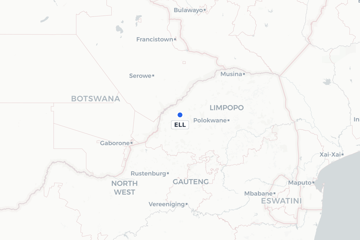Map showing the location of Ellisras Matimba Airport