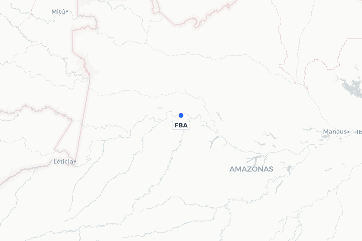 Map showing the location of Fonte Boa Airport