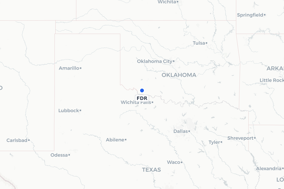 Map showing the location of Frederick Regional Airport