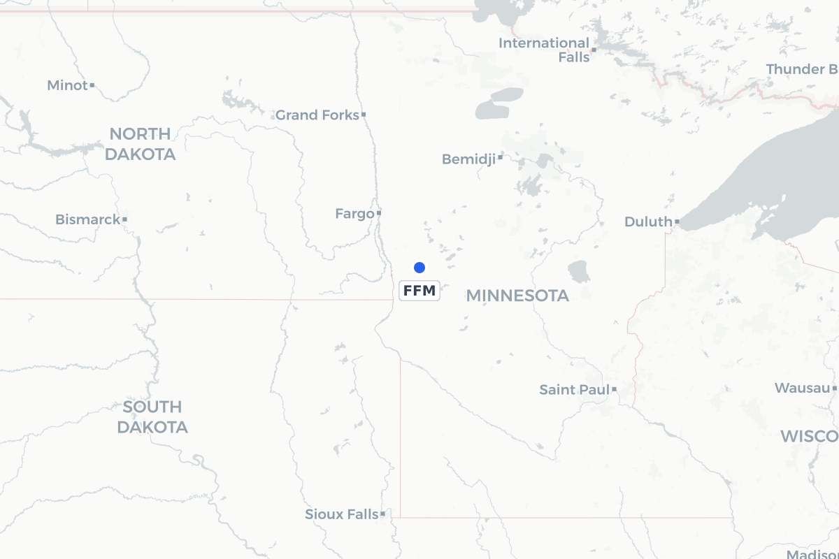 Map showing the location of Fergus Falls Municipal Airport - Einar Mickelson Field
