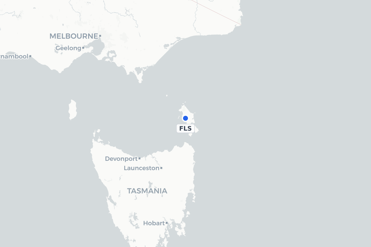 Map showing the location of Flinders Island Airport