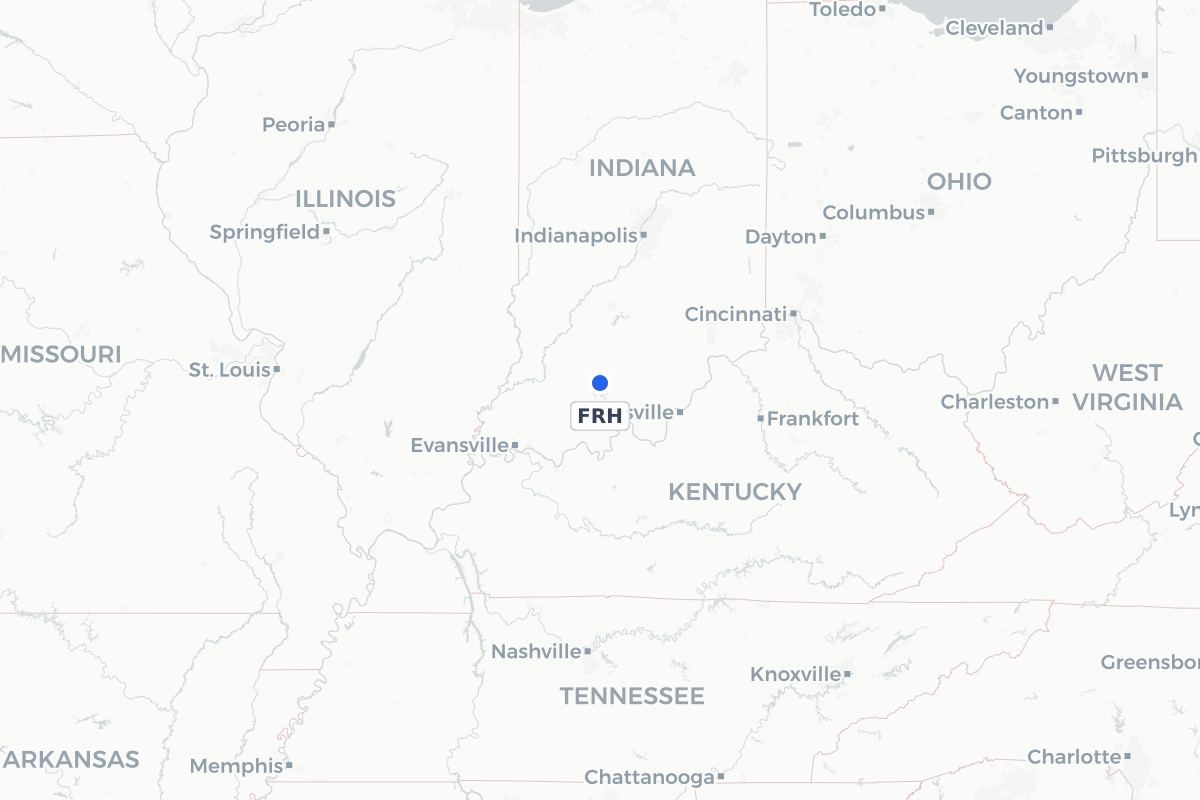 Map showing the location of French Lick Municipal Airport
