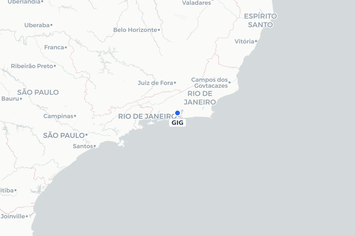 Map showing the location of Rio Galeão – Tom Jobim International Airport