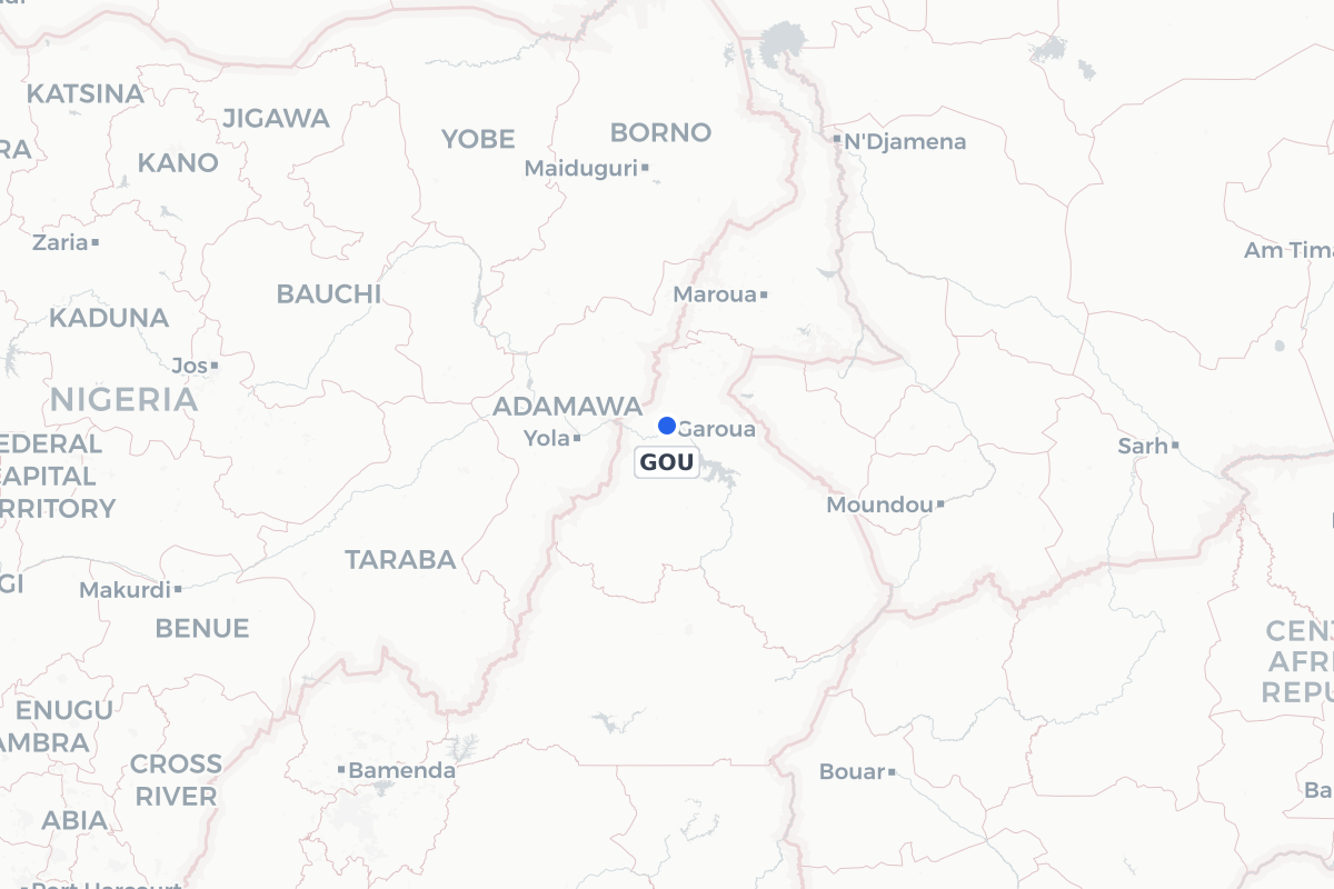 Map showing the location of Garoua International Airport