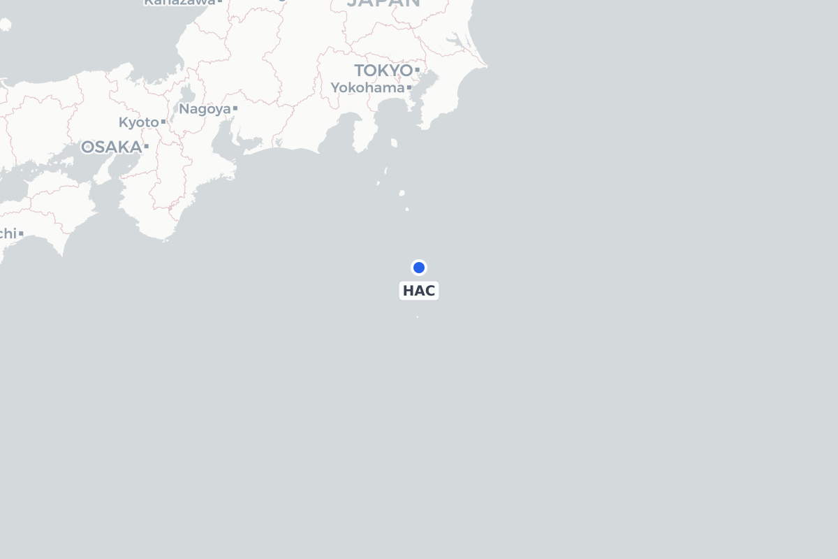 Map showing the location of Hachijojima Airport