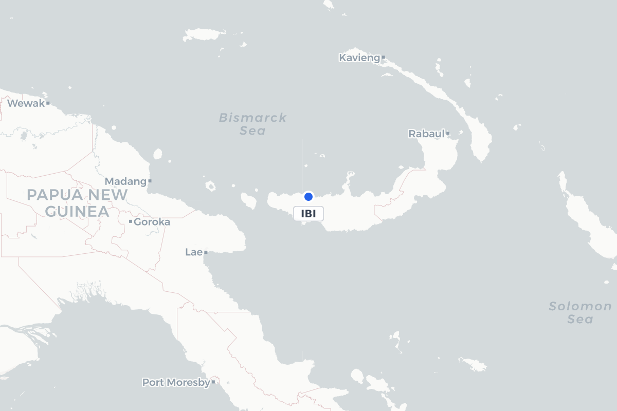 Map showing the location of Iboki Airport