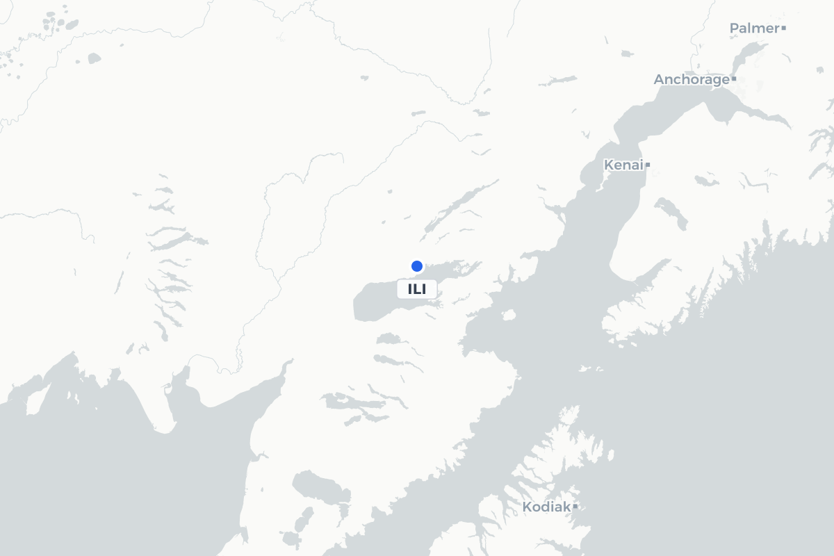 Map showing the location of Iliamna Airport