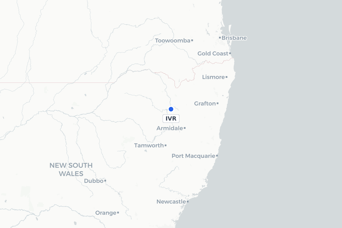 Map showing the location of Inverell Airport