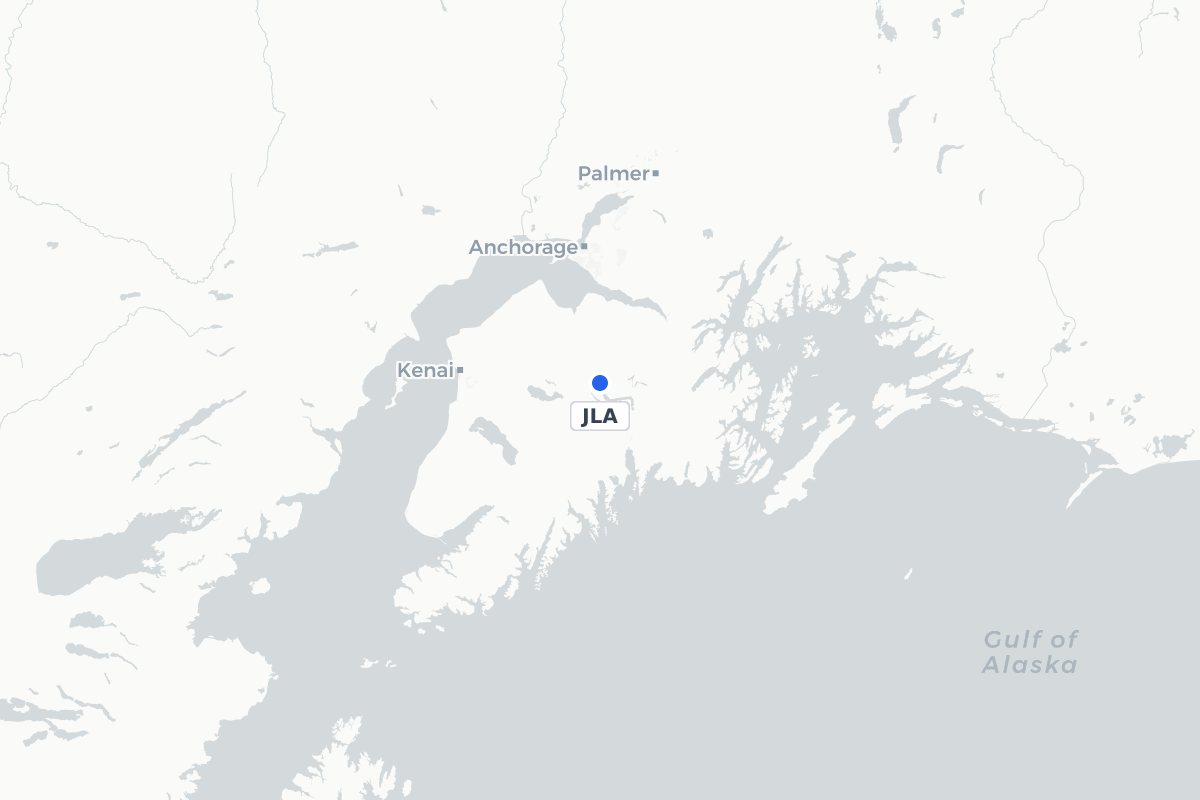 Map showing the location of Quartz Creek Airport