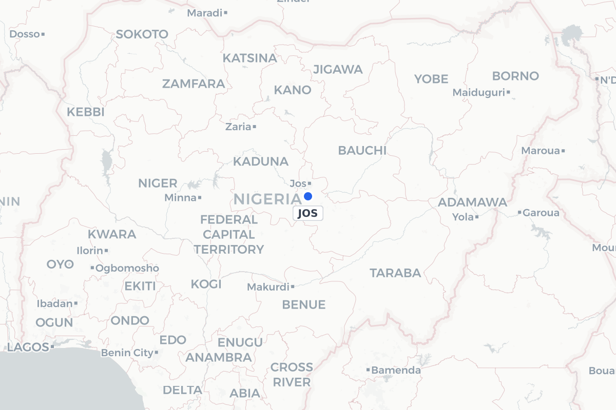 Map showing the location of Yakubu Gowon Airport