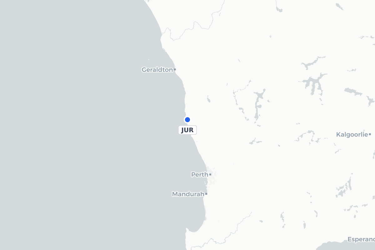 Map showing the location of Jurien Bay Airport