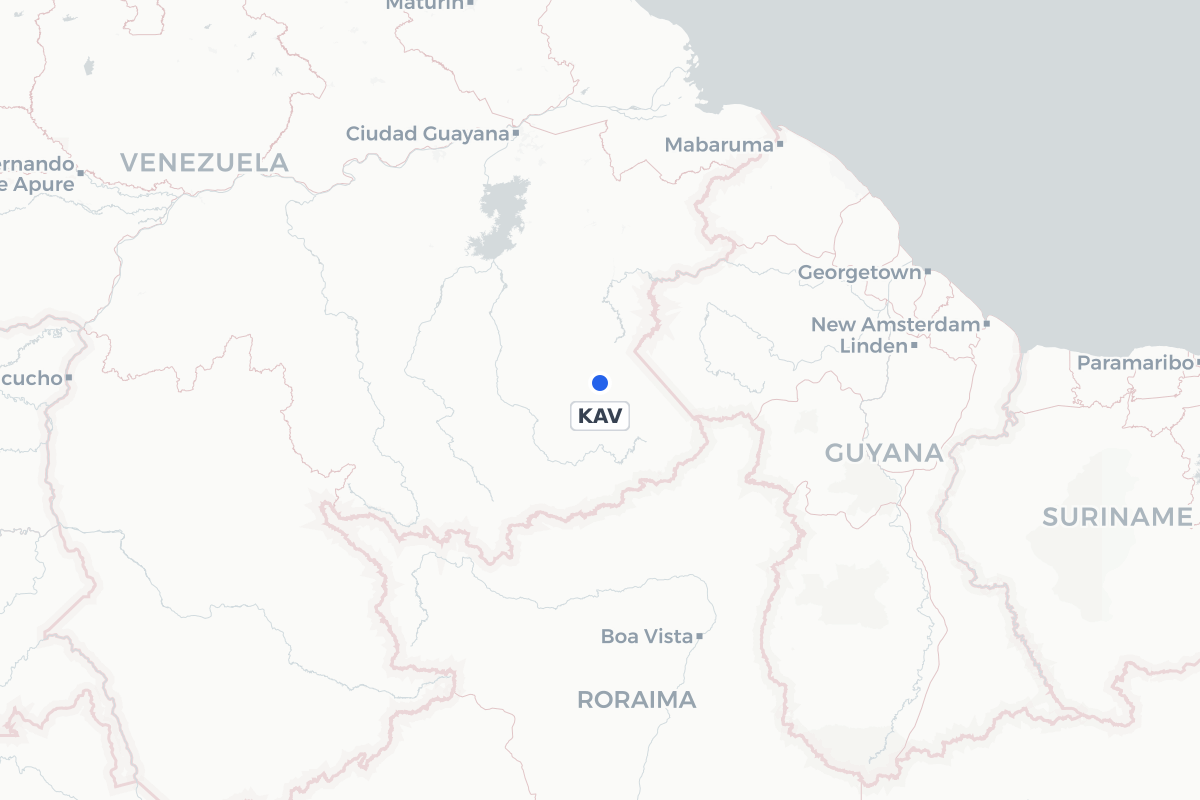 Map showing the location of Kavanayen Airport