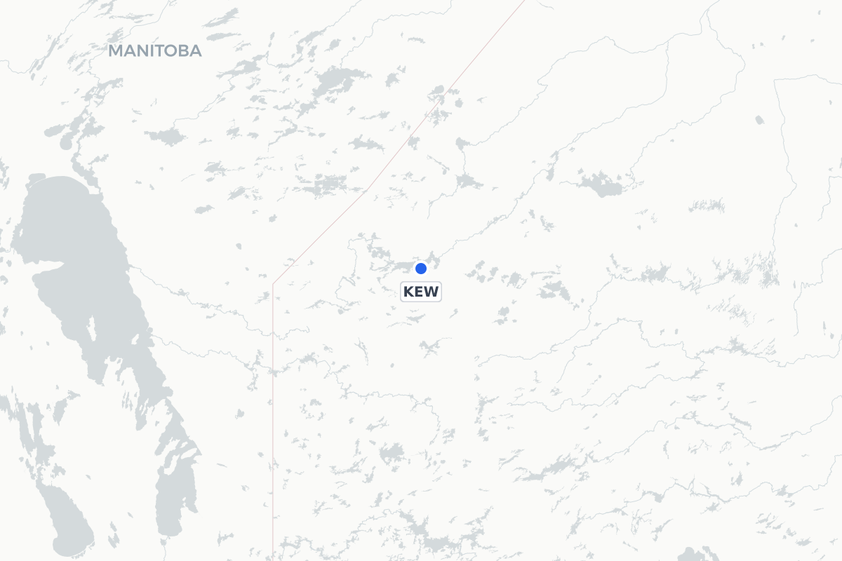 Map showing the location of Keewaywin Airport