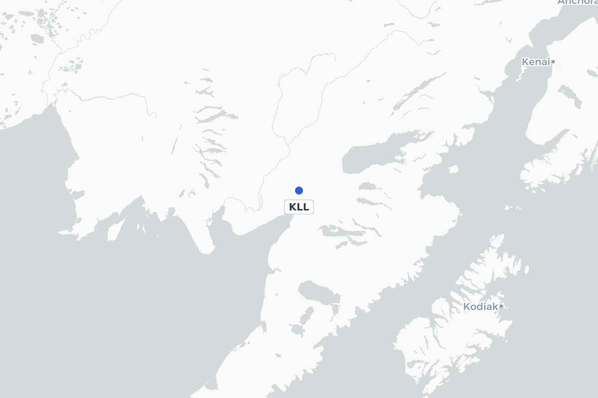 Map showing the location of Levelock Airport