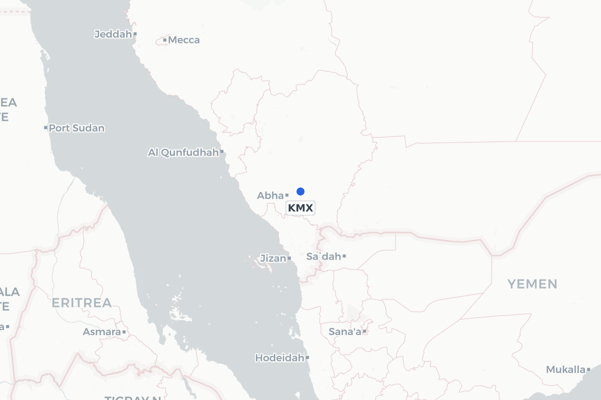 Map showing the location of King Khalid Air Base