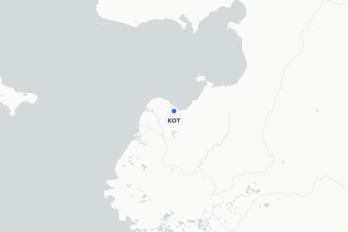 Map showing the location of Kotlik Airport