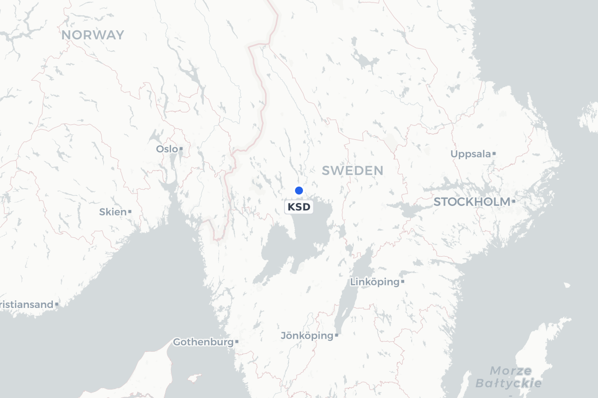Map showing the location of Karlstad Airport