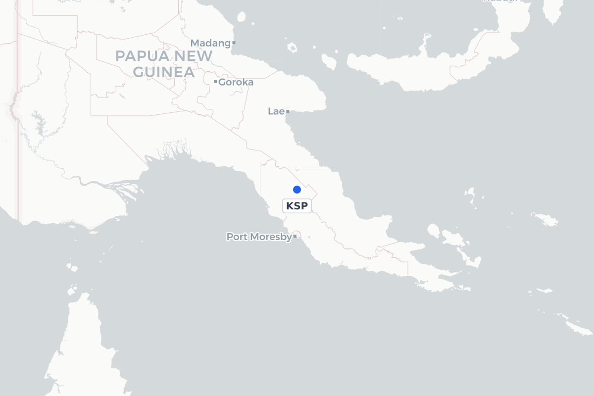 Map showing the location of Kosipe Airport