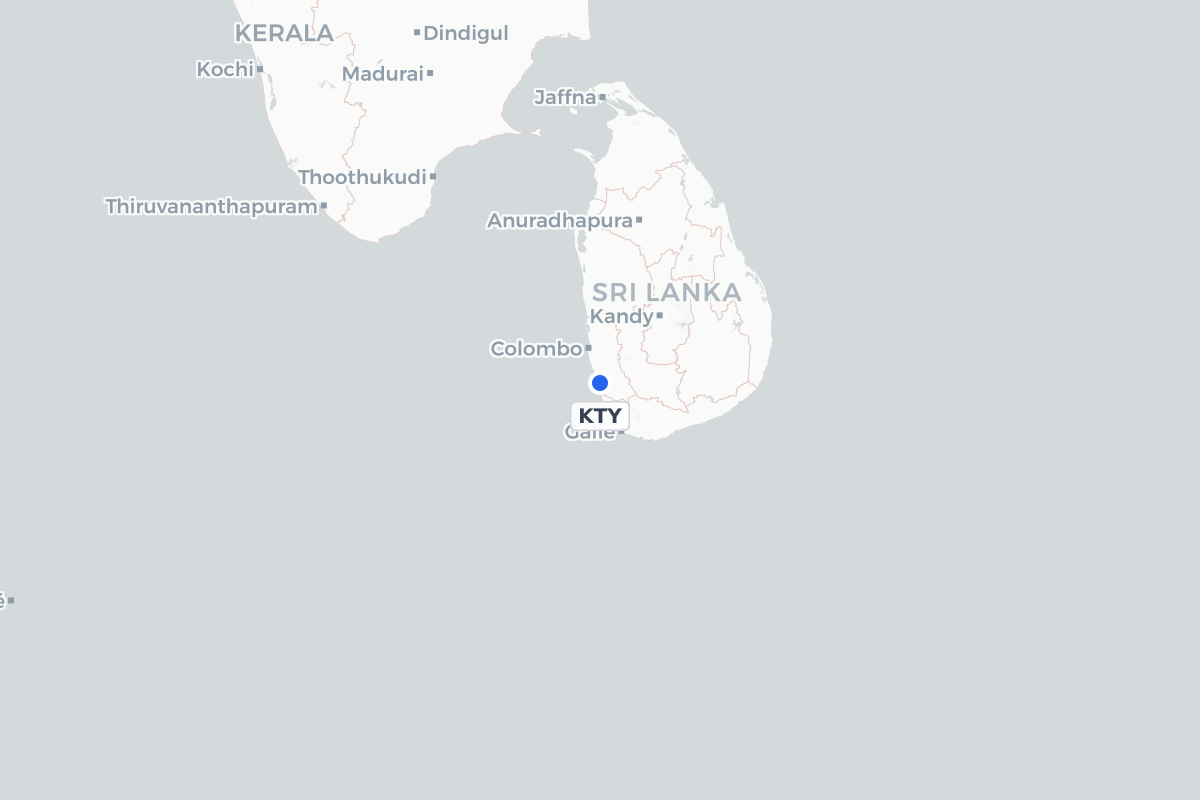Map showing the location of Katukurunda Air Force Base