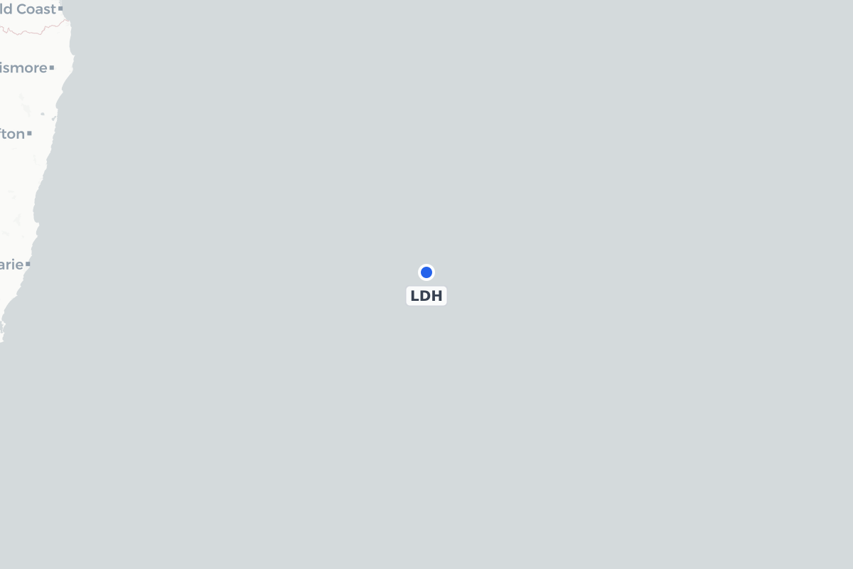 Map showing the location of Lord Howe Island Airport