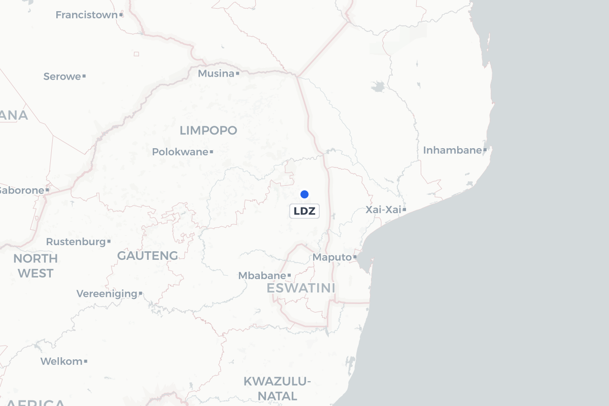 Map showing the location of Londolozi Airport