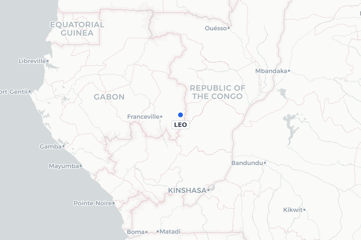 Map showing the location of Lekoni Airport