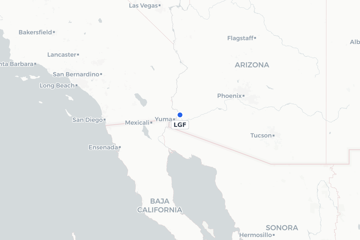 Map showing the location of Laguna Army Airfield