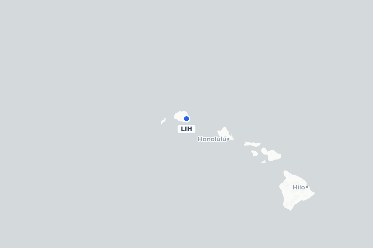 Map showing the location of Lihue Airport