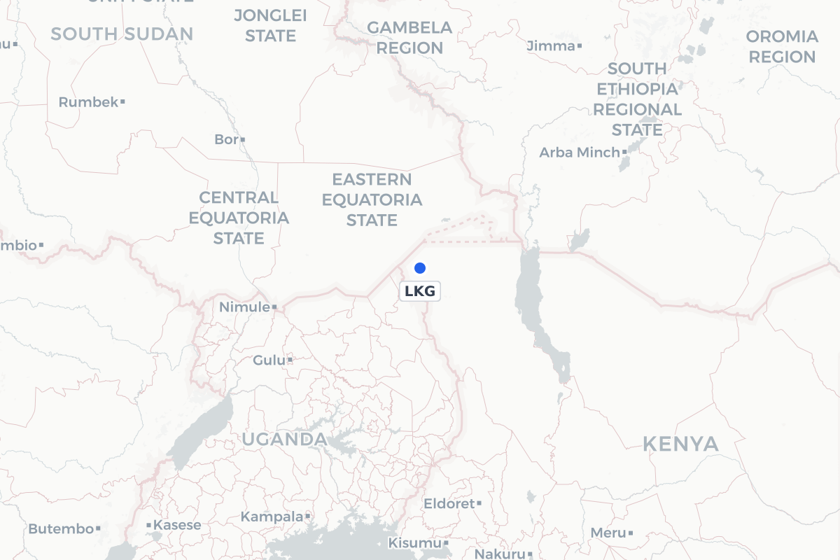 Map showing the location of Lokichogio Airport