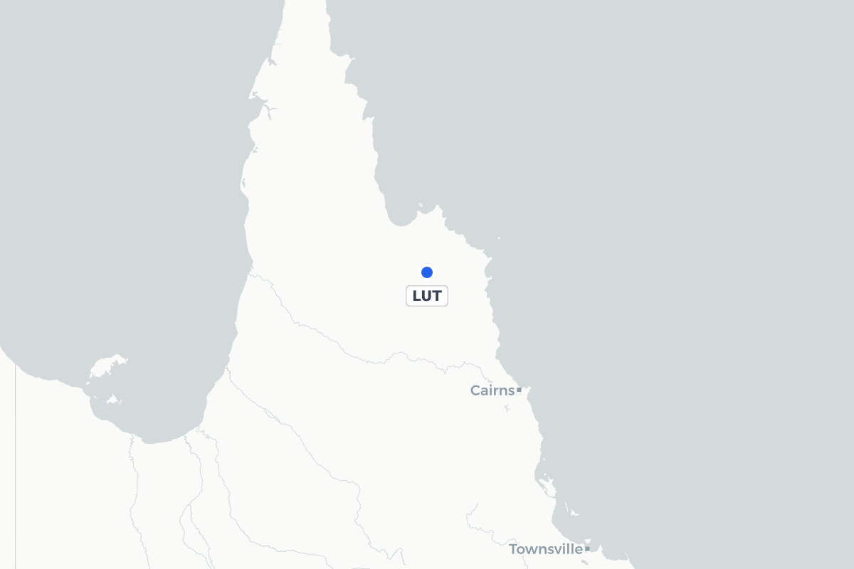 Map showing the location of New Laura Airport
