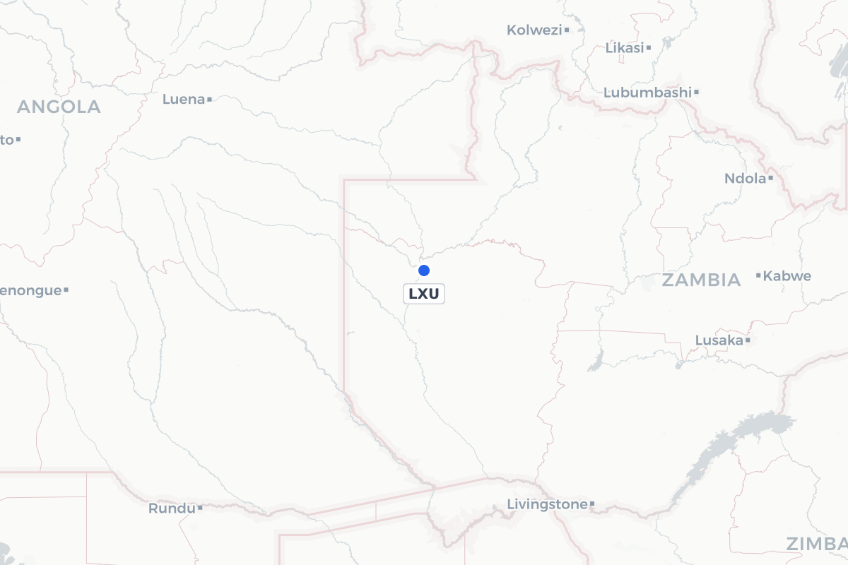 Map showing the location of Lukulu Airport